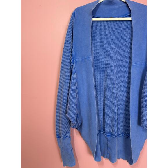 Free People FP One Deva Shrug Waffle Knit Cardigan in Blue Size XS/S - Picture 4 of 7